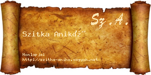 Szitka Anikó névjegykártya